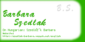 barbara szedlak business card